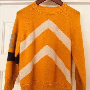 Stella McCartney Kids Orange Chevron Crewneck Sweater